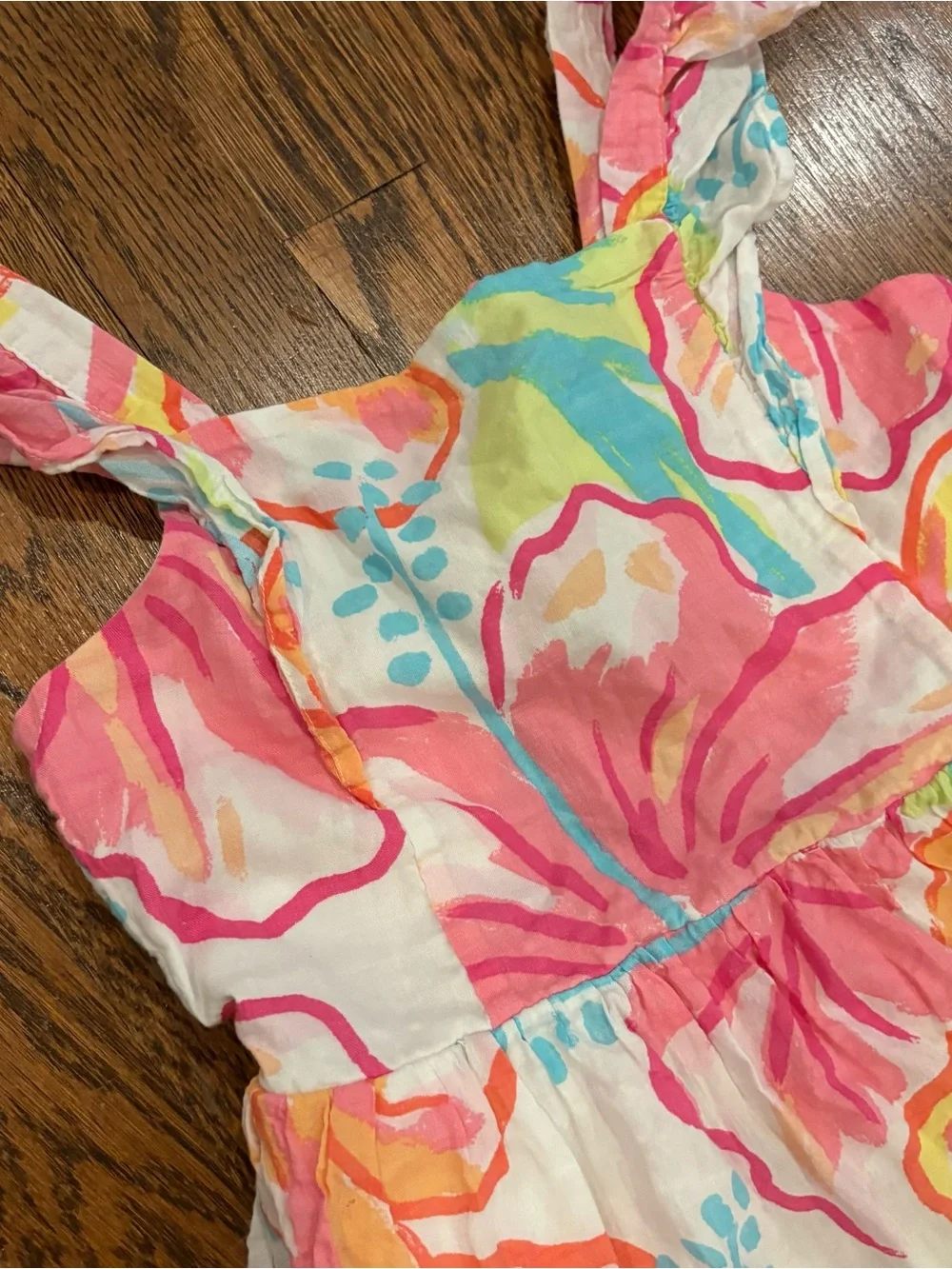 Girls' Cat & Jack Floral Maxi Sundress - Pink & Orange Tropical Print